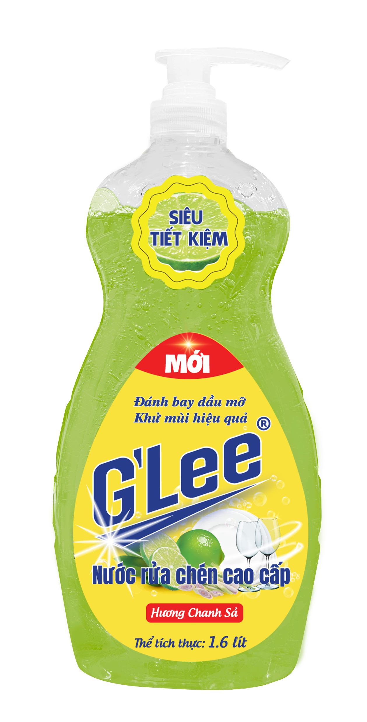 Nước rửa chén cao cấp G’Lee – Hương chanh sả(1.6L)