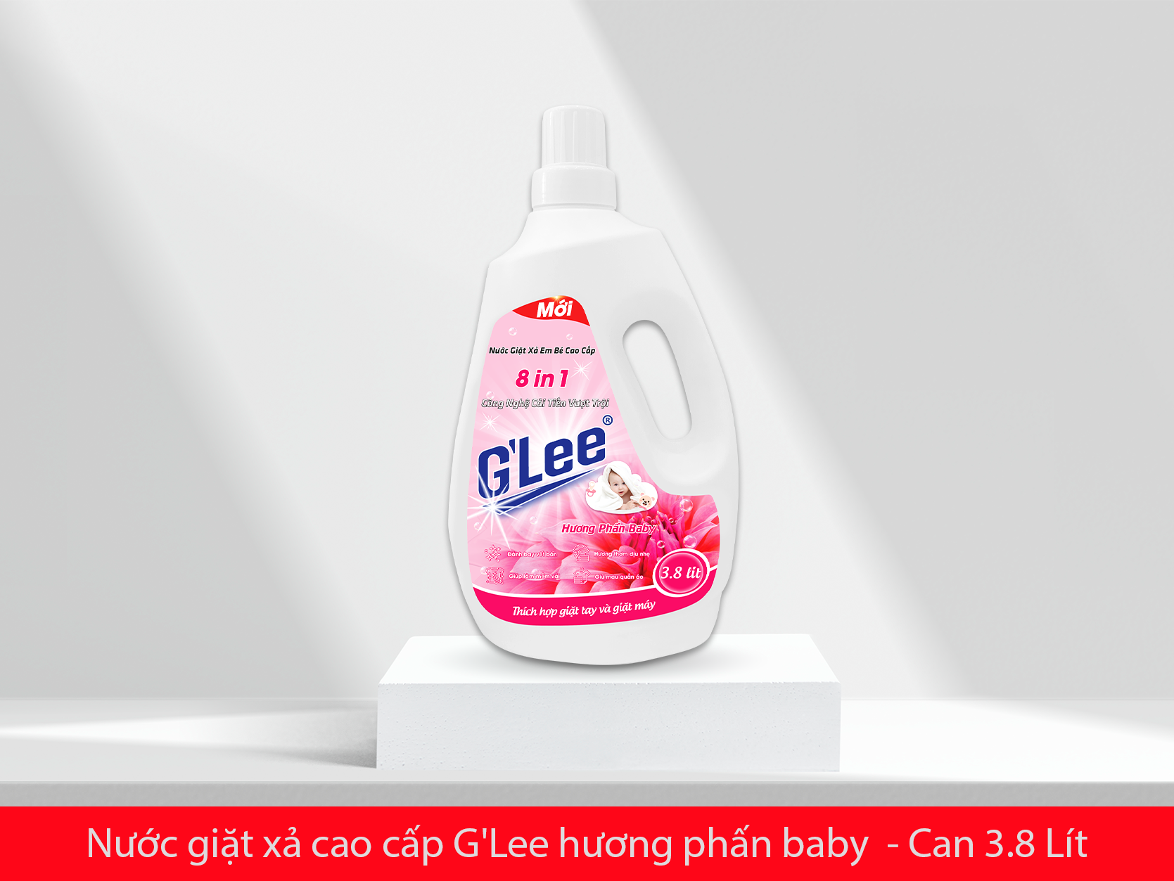 Nước giặt xả em bé cao cấp G’Lee – Hương phấn Baby(3.8L)